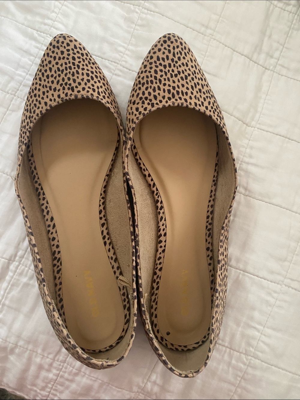 Old Navy Leopard-Print Pointed Toe Flats in Tan and Black